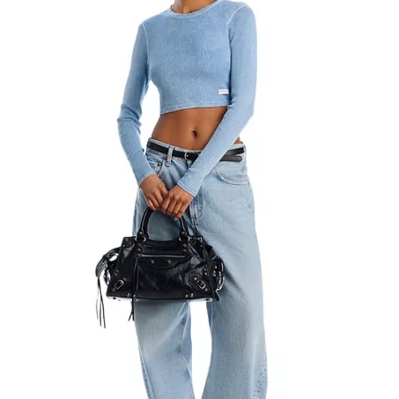 Alexander Wang Cropped Long Sleeve Crewneck, Body Wear , Size M NWT - Picture 2 of 7